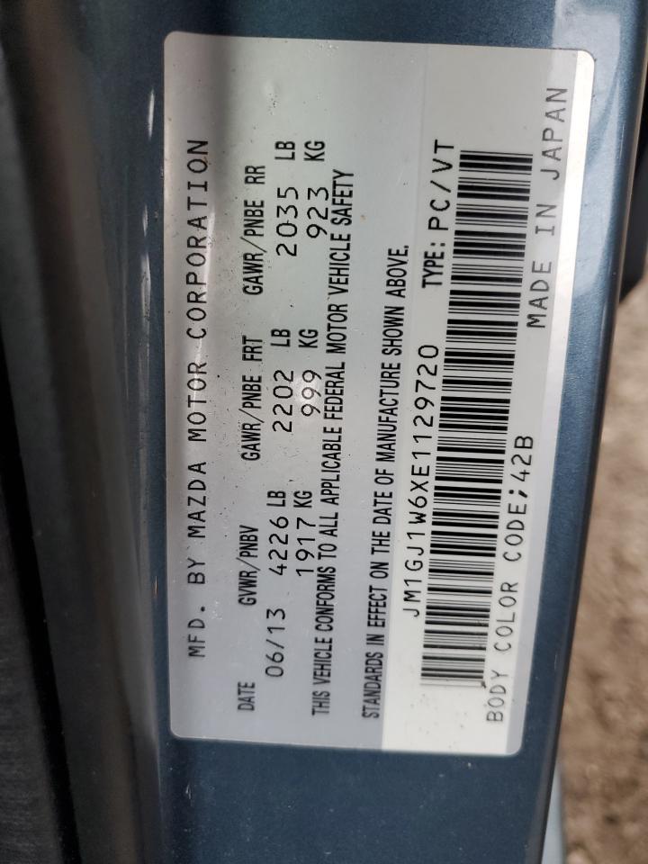 2014 Mazda 6 Grand Touring VIN: JM1GJ1W6XE1129720 Lot: 92688775