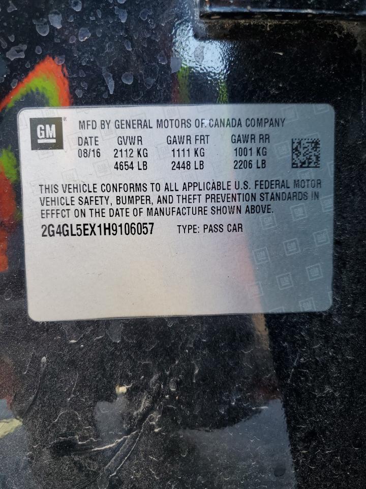 2017 Buick Regal Sport Touring VIN: 2G4GL5EX1H9106057 Lot: 92893205