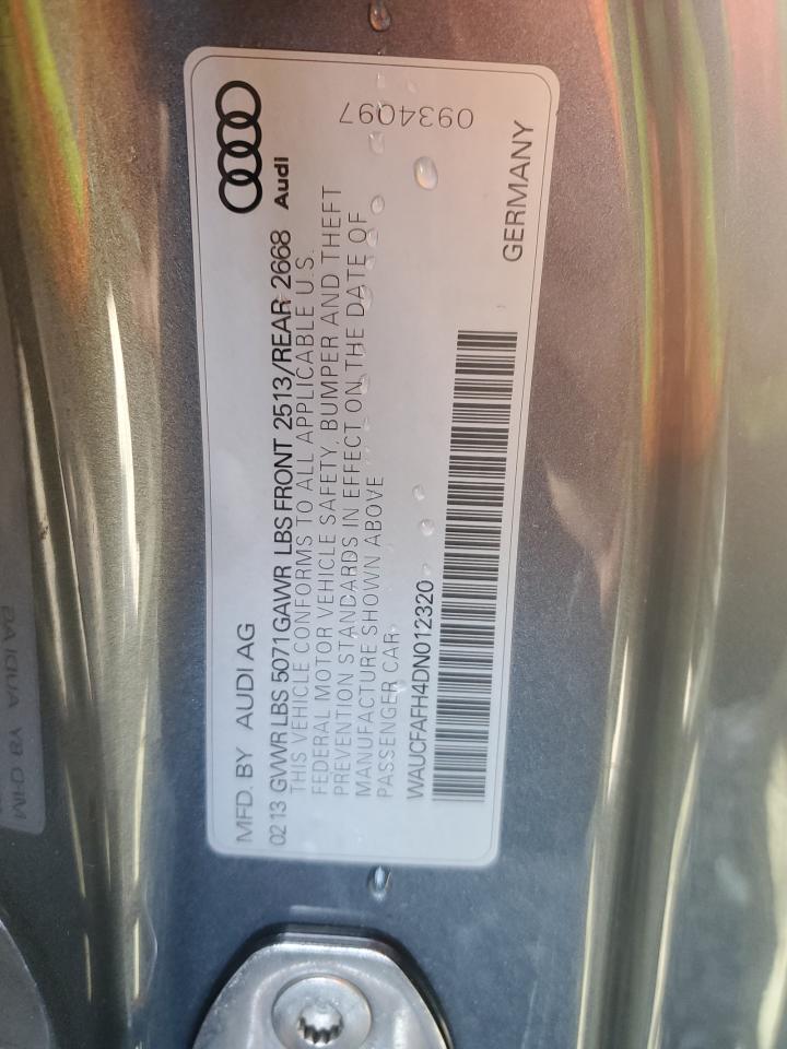 2013 Audi A5 Premium VIN: WAUCFAFH4DN012320 Lot: 93446515