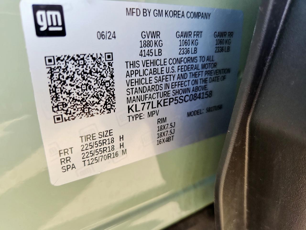 2025 Chevrolet Trax Activ VIN: KL77LKEP5SC084158 Lot: 92891715