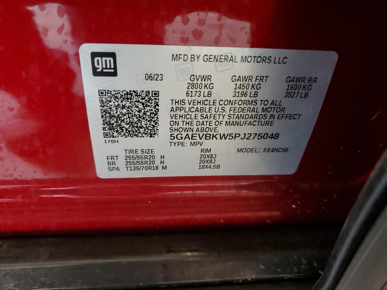 2023 Buick Enclave Premium VIN: 5GAEVBKW5PJ275048 Lot: 91218575