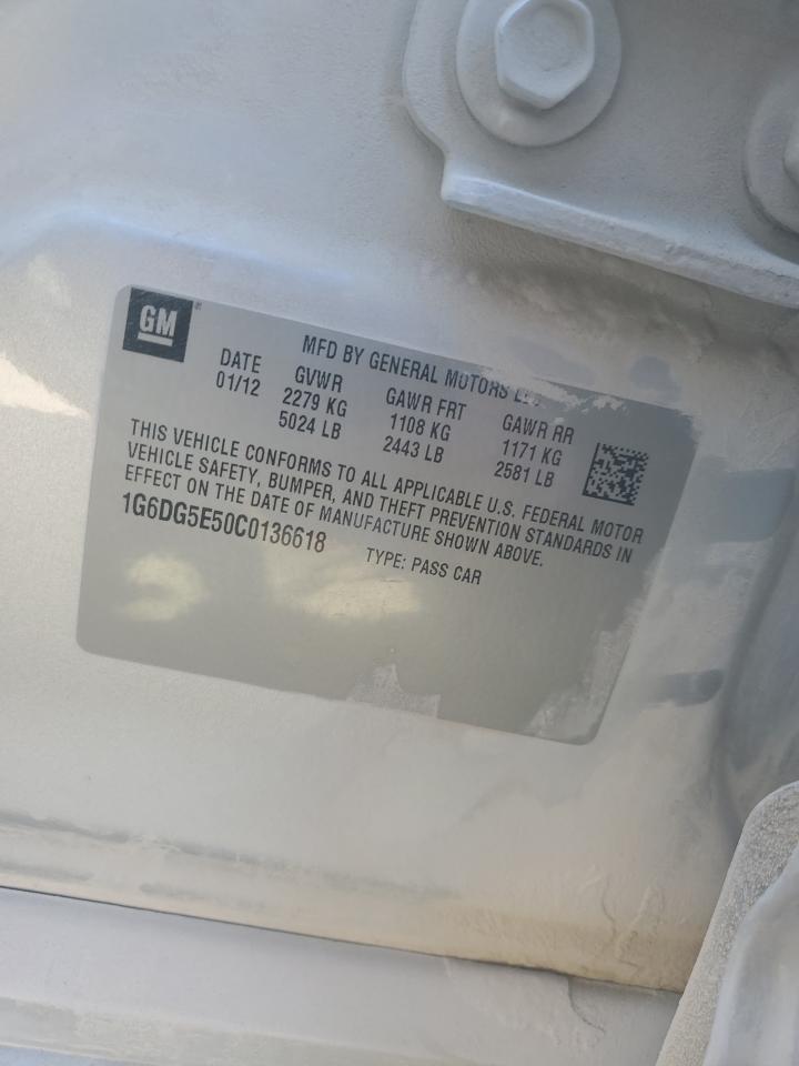 2012 Cadillac Cts Luxury Collection VIN: 1G6DG5E50C0136618 Lot: 91390545