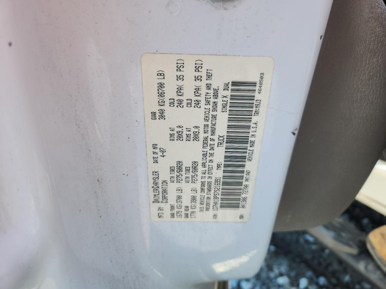 2007 Dodge Ram 1500 St VIN: 1D7HA18P97S216991 Lot: 90784375