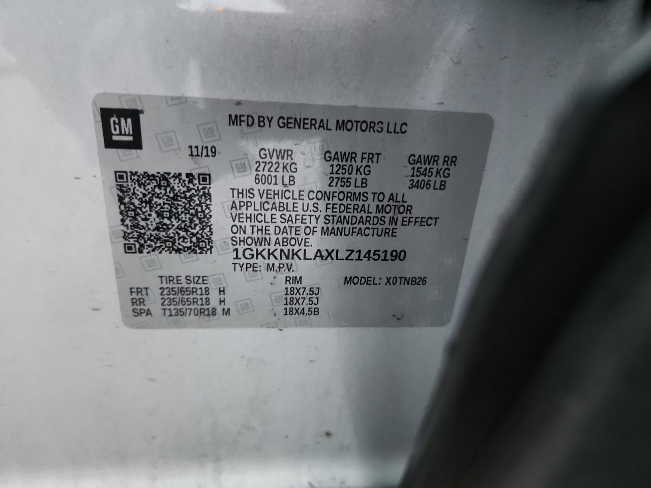 2020 GMC Acadia Sle VIN: 1GKKNKLAXLZ145190 Lot: 92134065