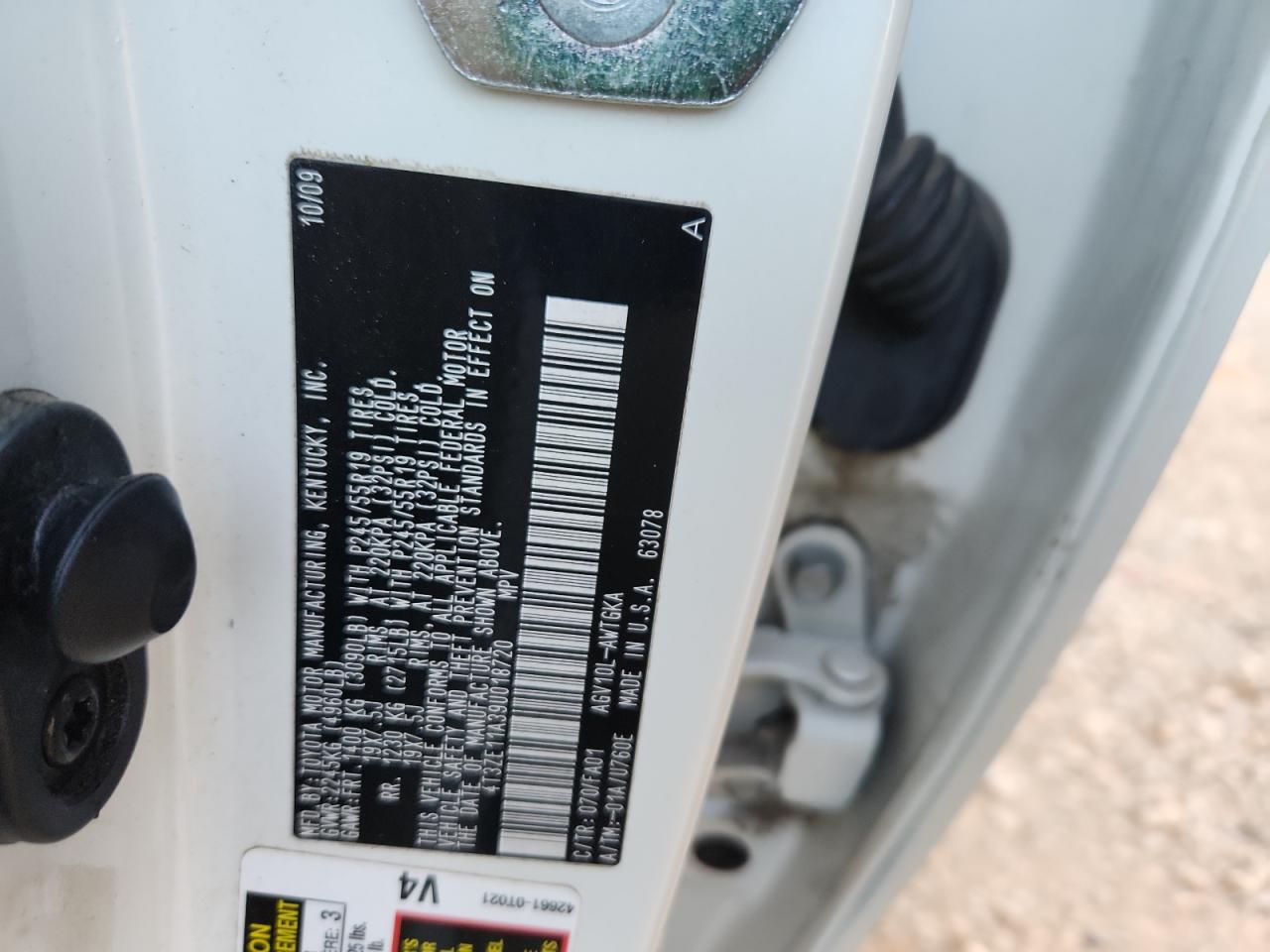 2009 Toyota Venza VIN: 4T3ZE11A39U018720 Lot: 92886835