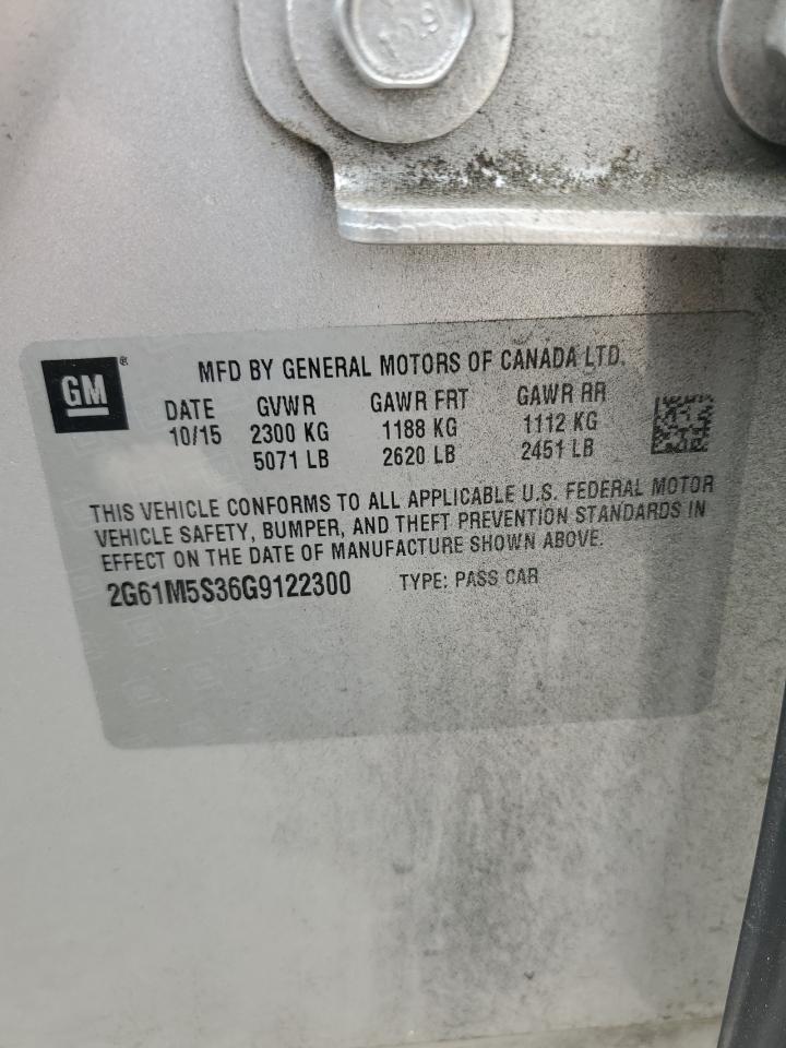 2016 Cadillac Xts Luxury Collection VIN: 2G61M5S36G9122300 Lot: 93922725