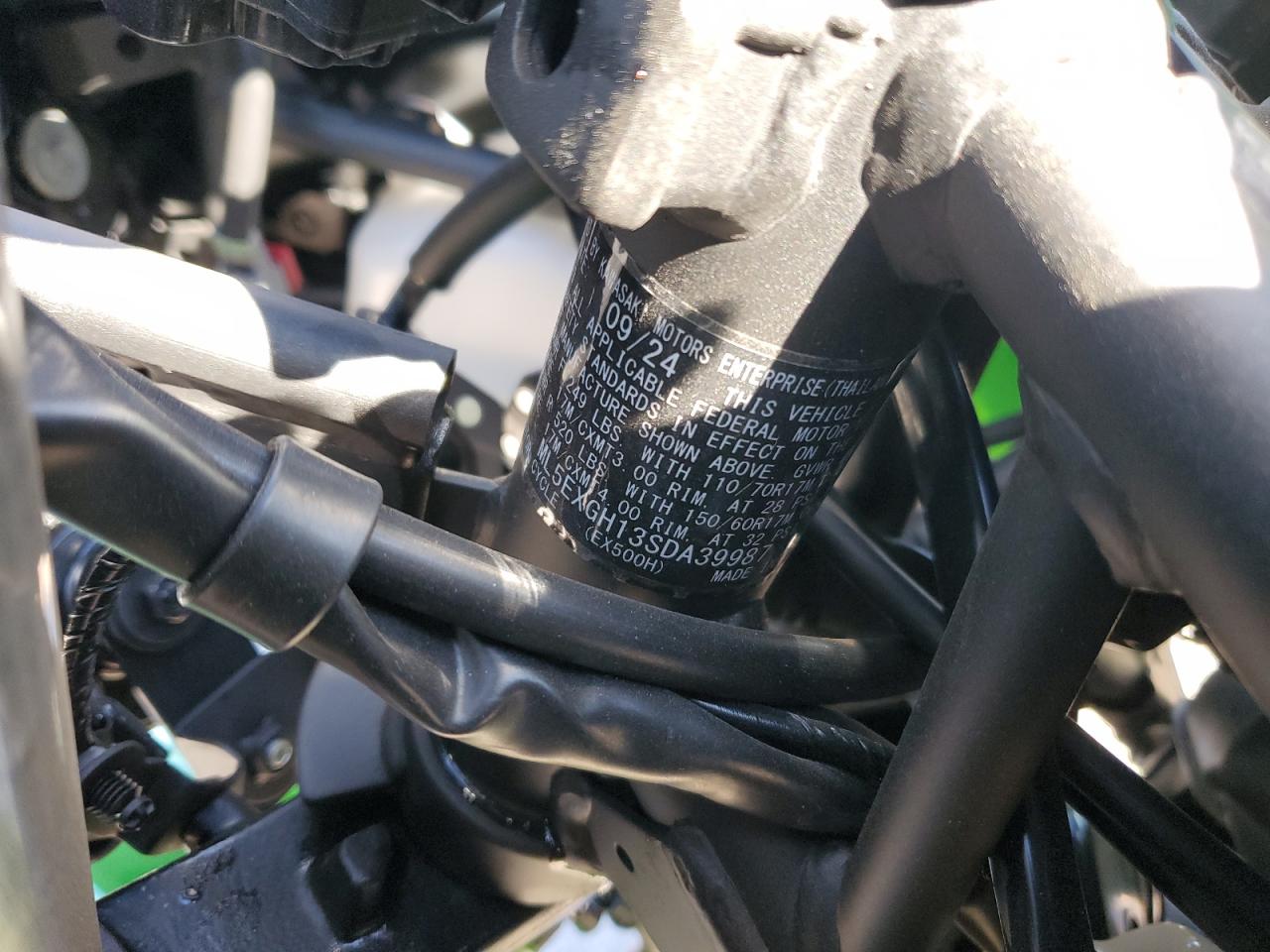 2025 Kawasaki Ex500 H VIN: ML5EXGH13SDA39987 Lot: 91614335