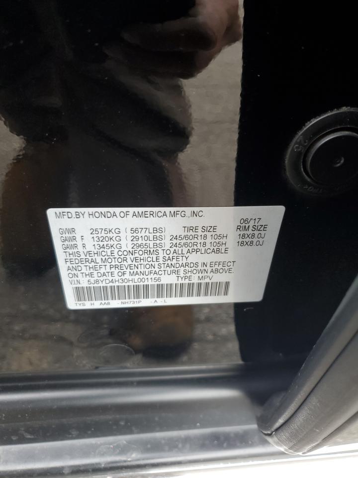 2017 Acura Mdx VIN: 5J8YD4H30HL001156 Lot: 91628645