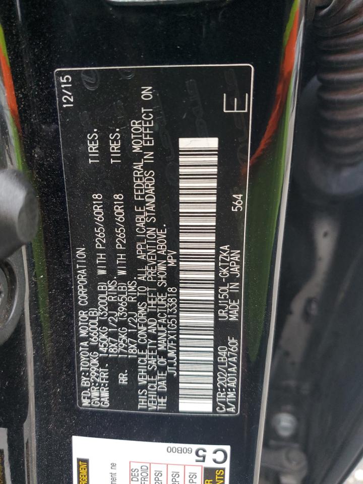 2016 Lexus Gx 460 Premium VIN: JTJJM7FX1G5133818 Lot: 93306775