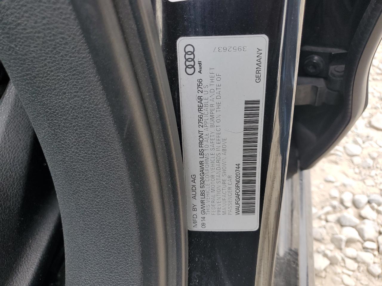 2015 Audi A6 Premium Plus VIN: WAUFGAFC6FN020744 Lot: 92981145