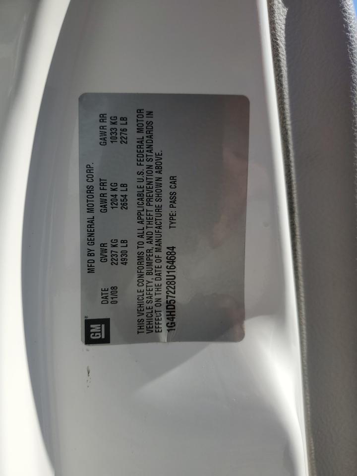 2008 Buick Lucerne Cxl VIN: 1G4HD57228U164684 Lot: 91676365