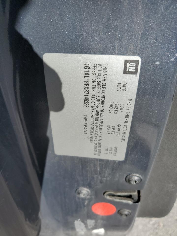 2008 Chevrolet Cobalt Lt VIN: 1G1AL18FX87148386 Lot: 92587095