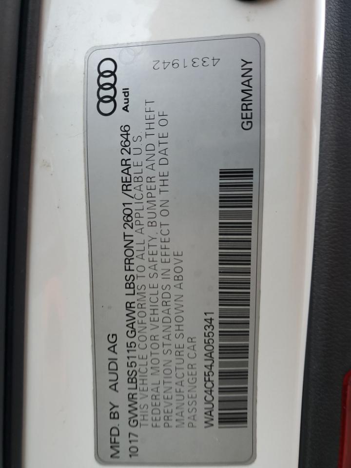 2018 Audi S5 Prestige VIN: WAUC4CF54JA055341 Lot: 92420985