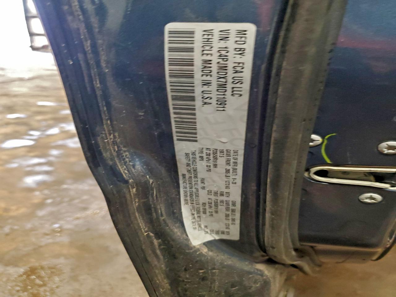 2021 Jeep Cherokee Limited VIN: 1C4PJMDX7MD110911 Lot: 94446995