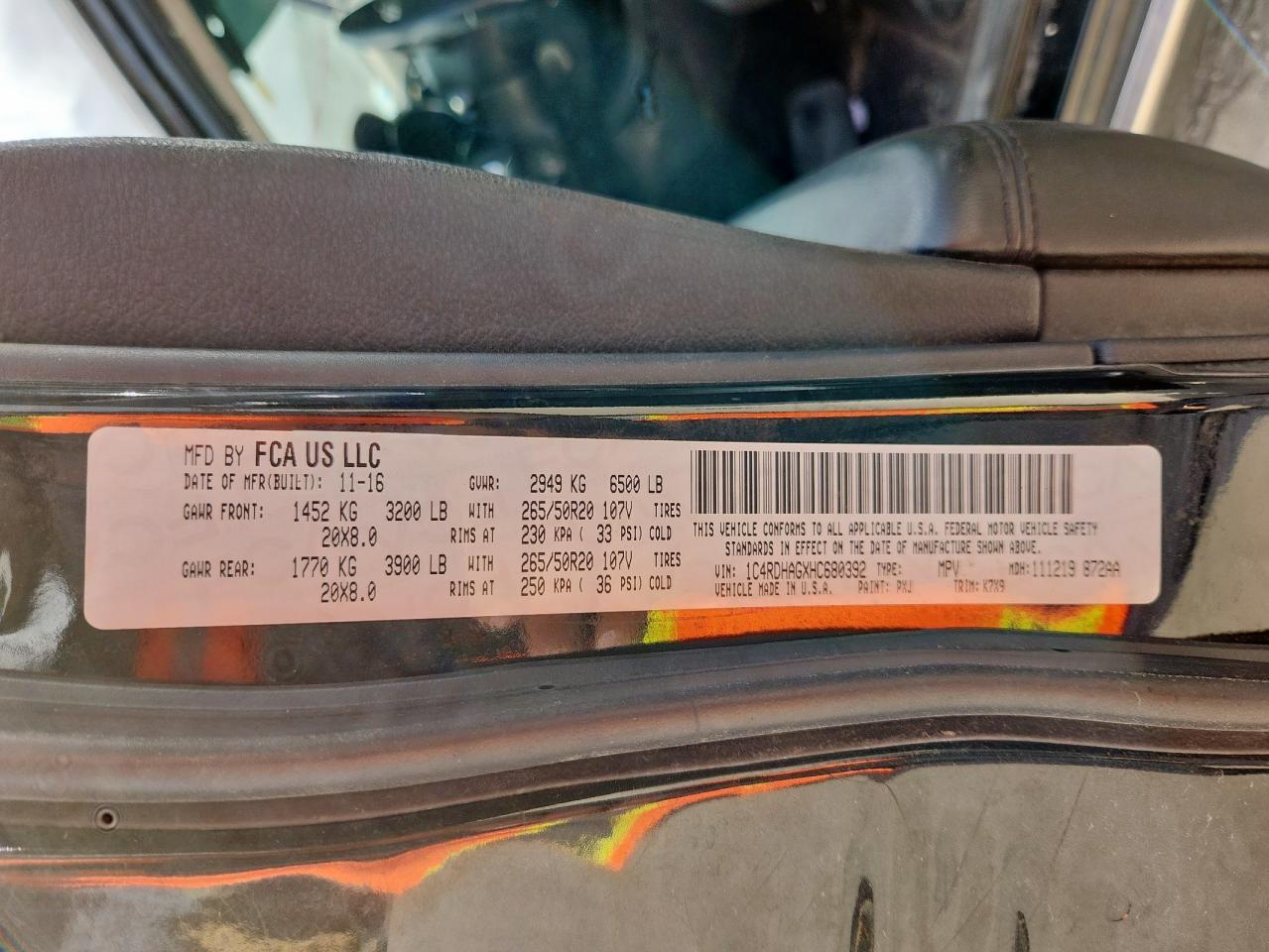 2017 Dodge Durango Sxt VIN: 1C4RDHAGXHC680392 Lot: 92311305