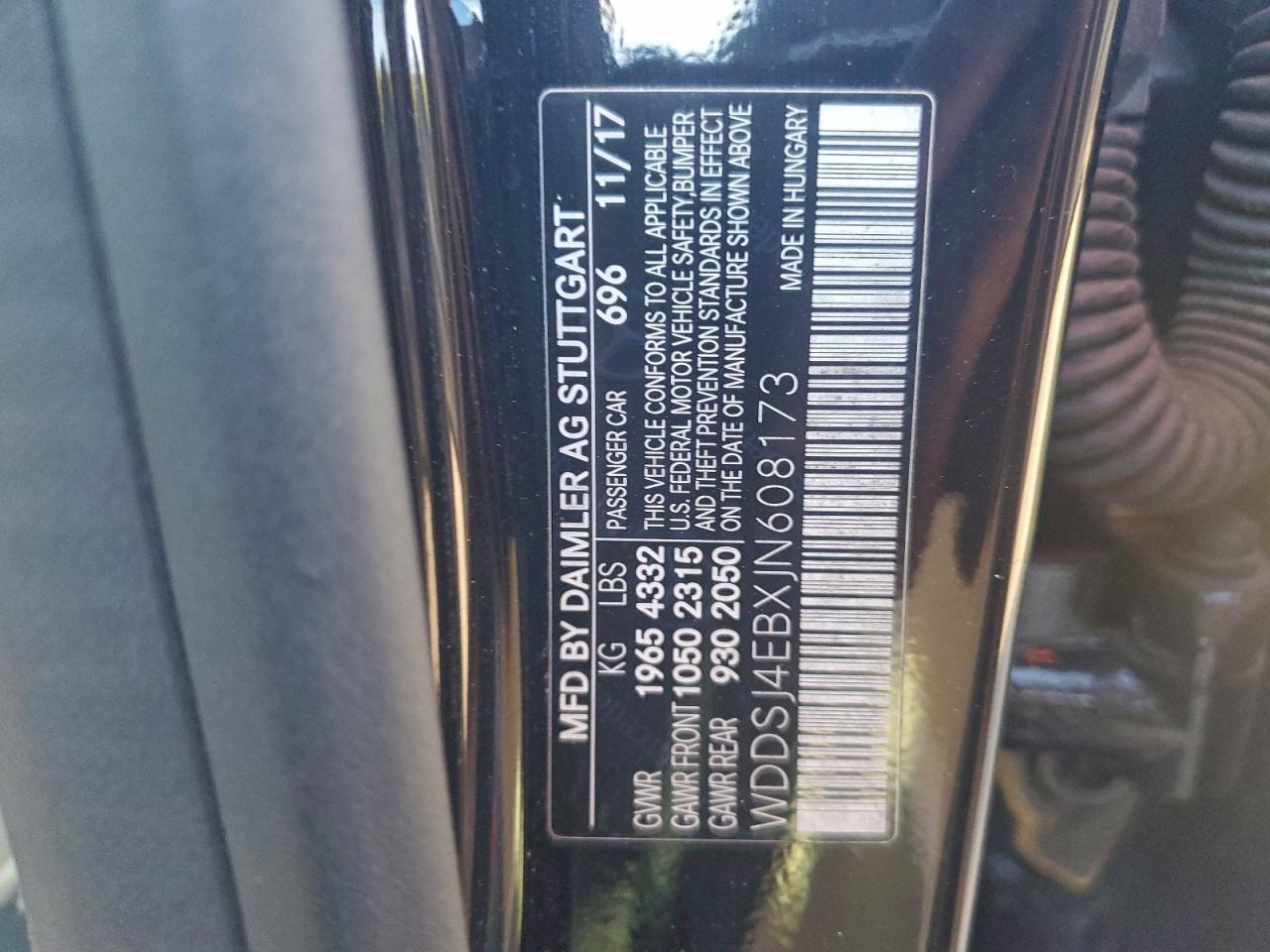 2018 Mercedes-Benz Cla 250 VIN: WDDSJ4EBXJN608173 Lot: 94016915