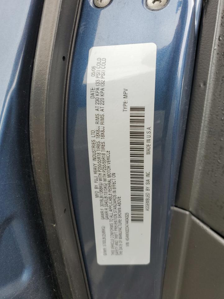 2007 Subaru B9 Tribeca 3.0 H6 VIN: 4S4WX82D474404325 Lot: 93492395