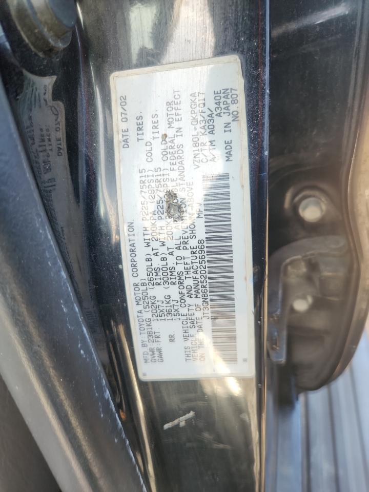 2002 Toyota 4Runner Sr5 VIN: JT3GN86R520256968 Lot: 92247555