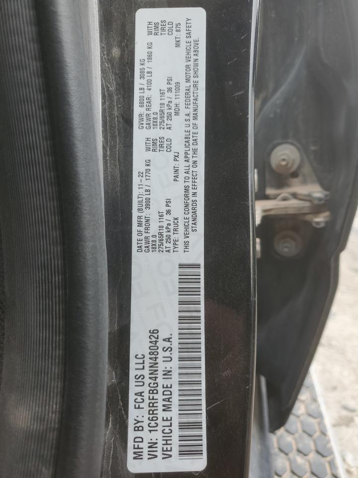 2022 Ram Trucks 1500 Big H VIN: 480426 Lot: 94088105