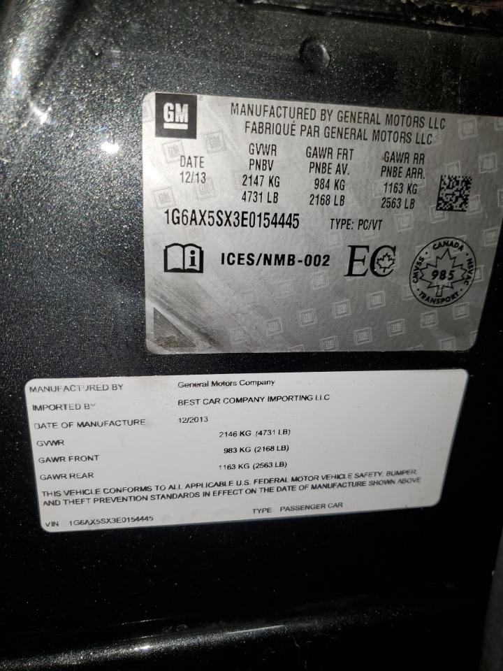 2014 Cadillac Cts Luxury Collection VIN: 1G6AX5SX3E0154445 Lot: 91024495