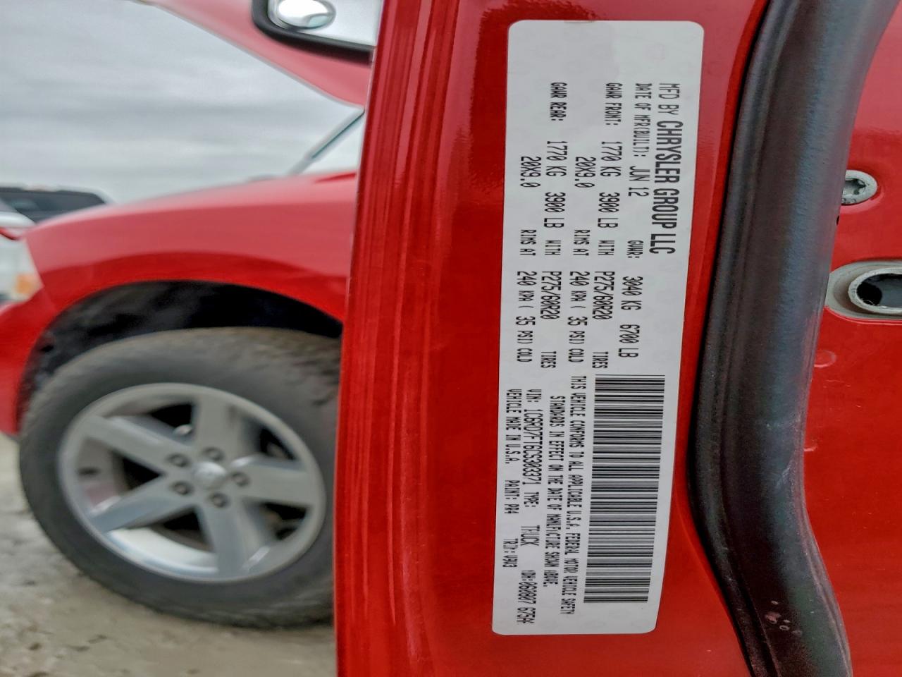 2012 Dodge Ram 1500 St VIN: 1C6RD7FT6CS303371 Lot: 93857765