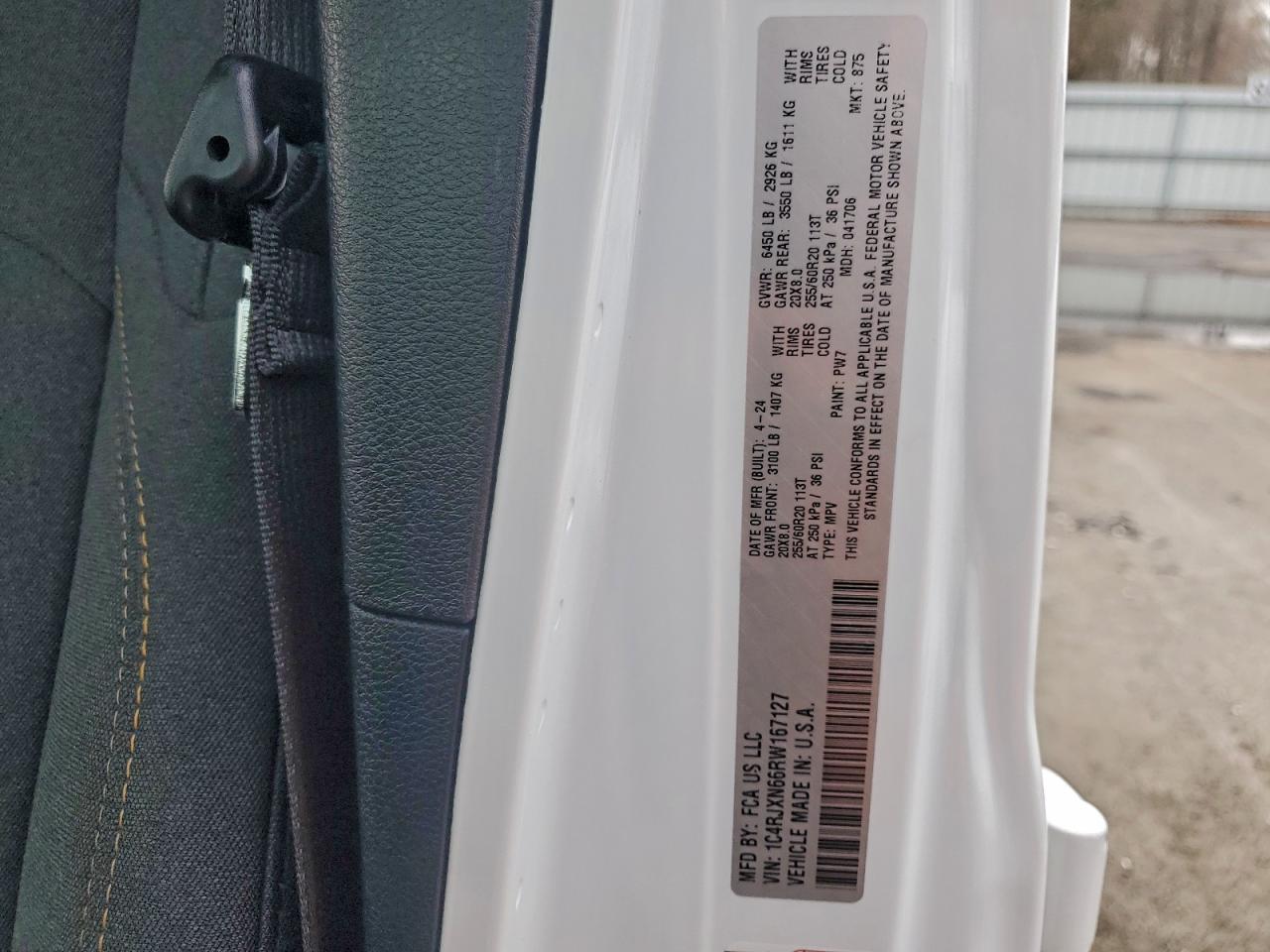 2024 Jeep Wrangler 4Xe VIN: 1C4RJXN66RW167127 Lot: 93739705