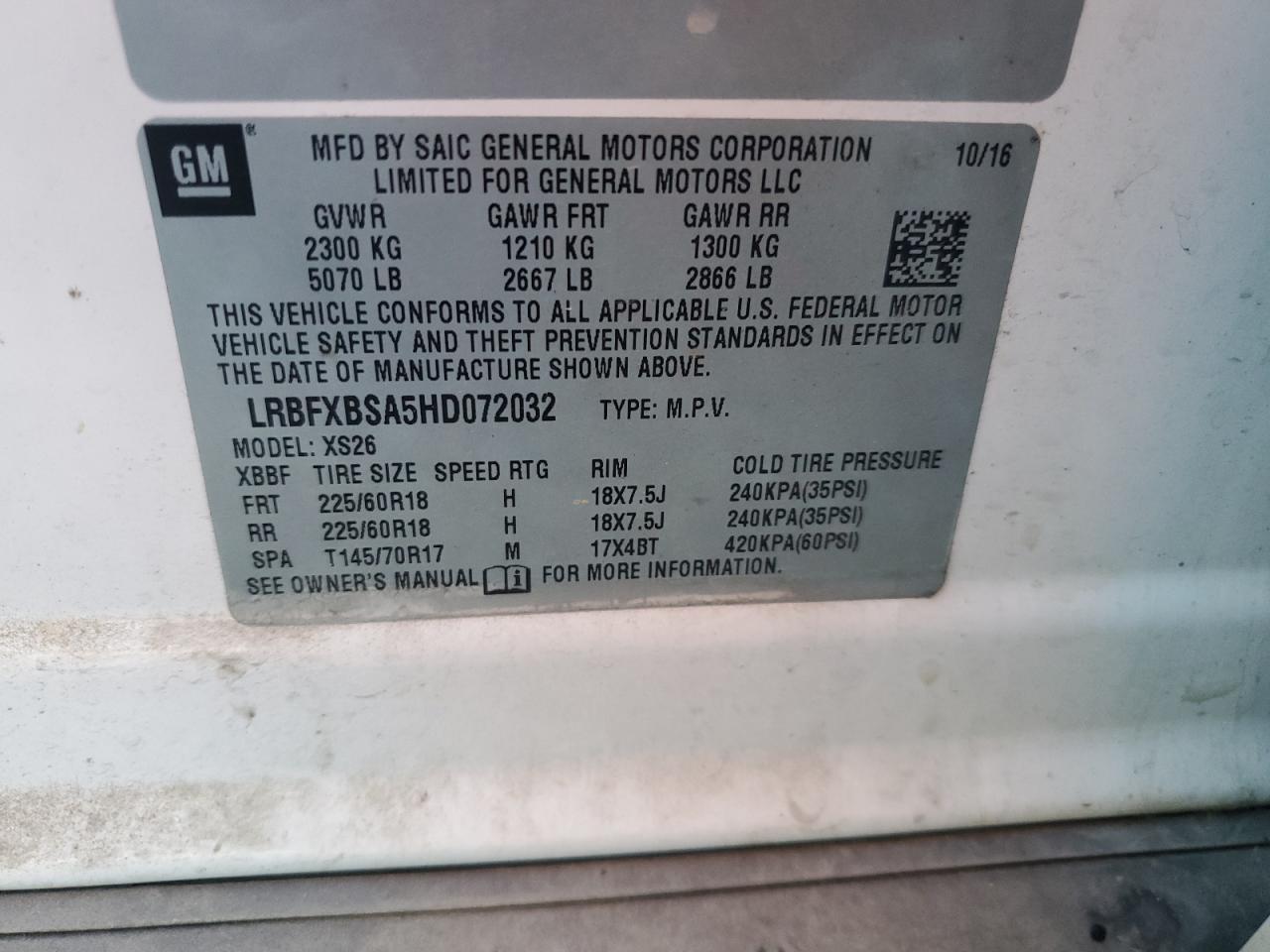 2017 Buick Envision Essence VIN: LRBFXBSA5HD072032 Lot: 91796625