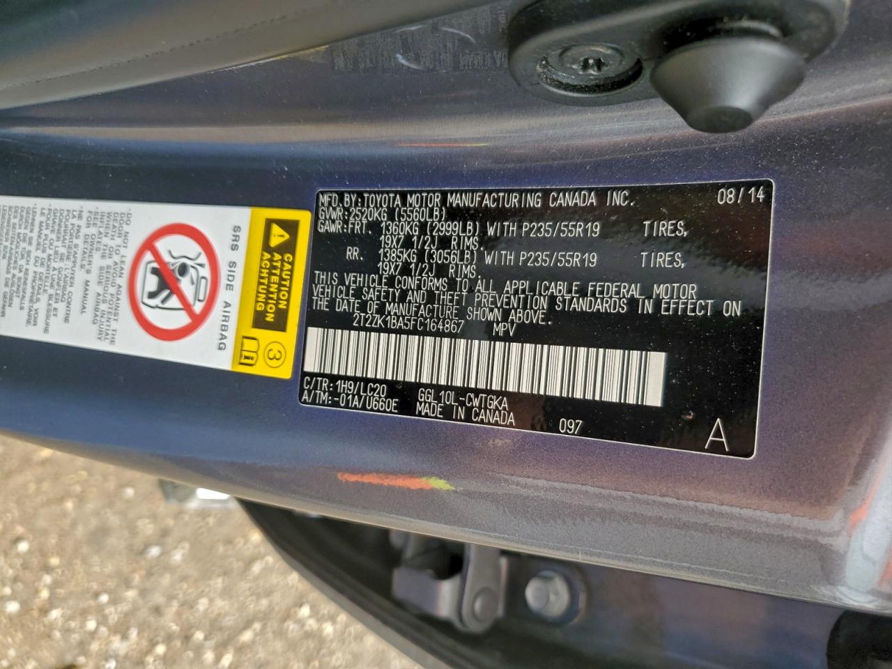 2015 Lexus Rx 350 VIN: 2T2ZK1BA5FC164867 Lot: 92792315