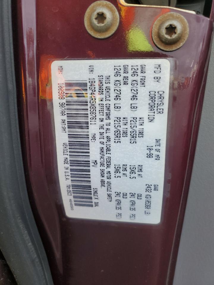 1999 Dodge Grand Caravan Se VIN: 1B4GP44R5XB587611 Lot: 92891675