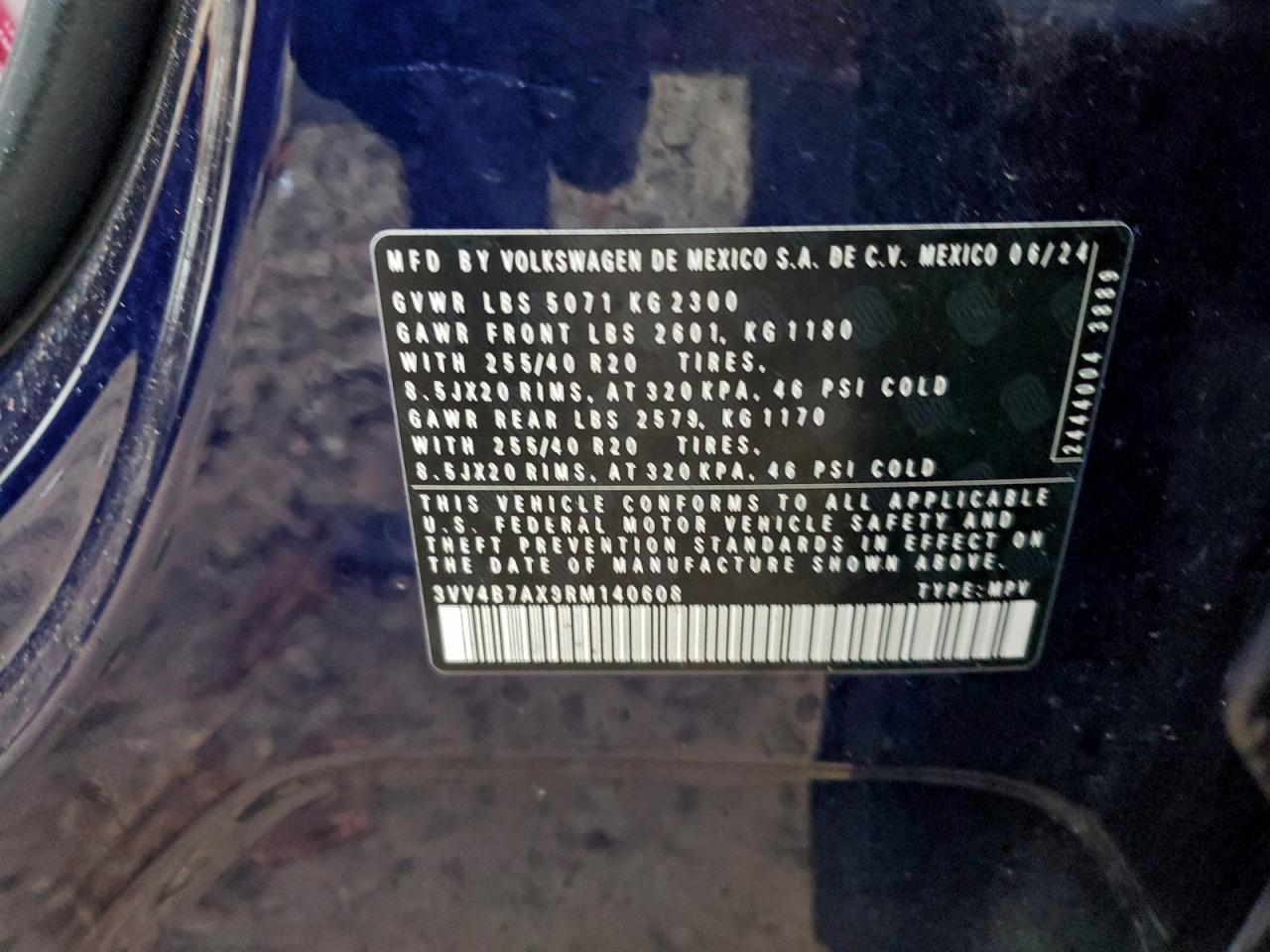 2024 Volkswagen Tiguan Sel R-Line Black VIN: 3VV4B7AX9RM140608 Lot: 93934805