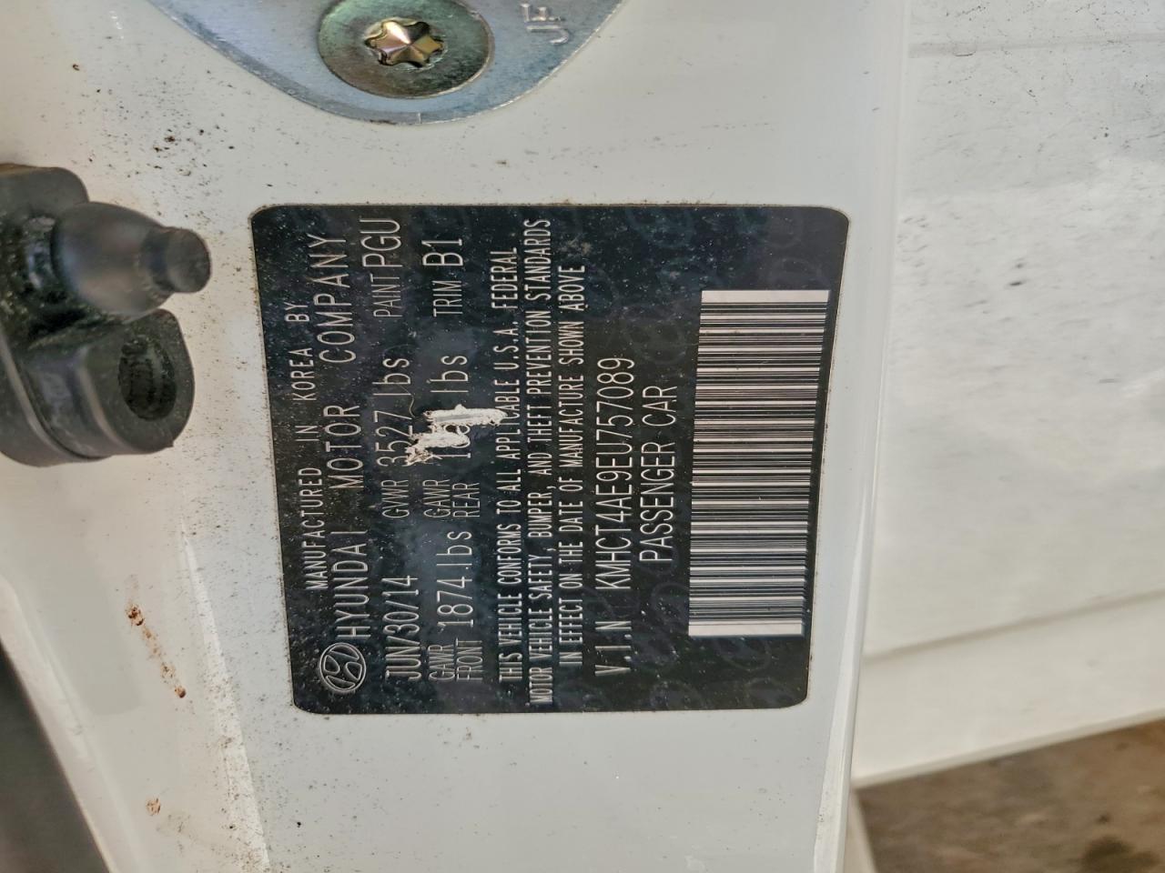 2014 Hyundai Accent Gls VIN: KMHCT4AE9EU757089 Lot: 93614165