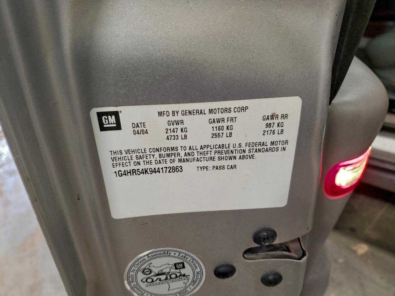 2004 Buick Lesabre Limited VIN: 1G4HR54K944172863 Lot: 94254475