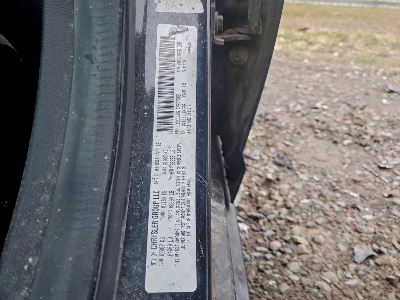 2012 Chrysler 200 Touring VIN: 1C3CCBBG1CN257562 Lot: 93460775