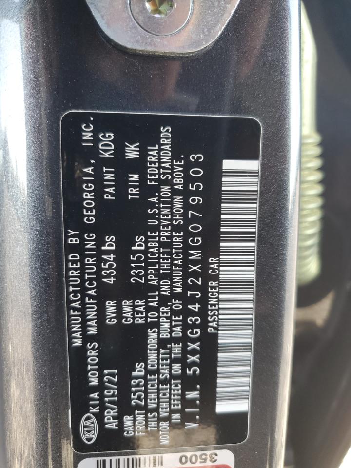 2021 Kia K5 Ex VIN: 5XXG34J2XMG079503 Lot: 93031315