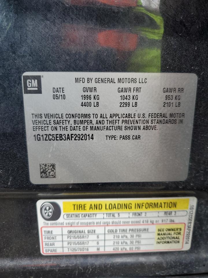 2010 Chevrolet Malibu 1Lt VIN: 1G1ZC5EB3AF292014 Lot: 92911585