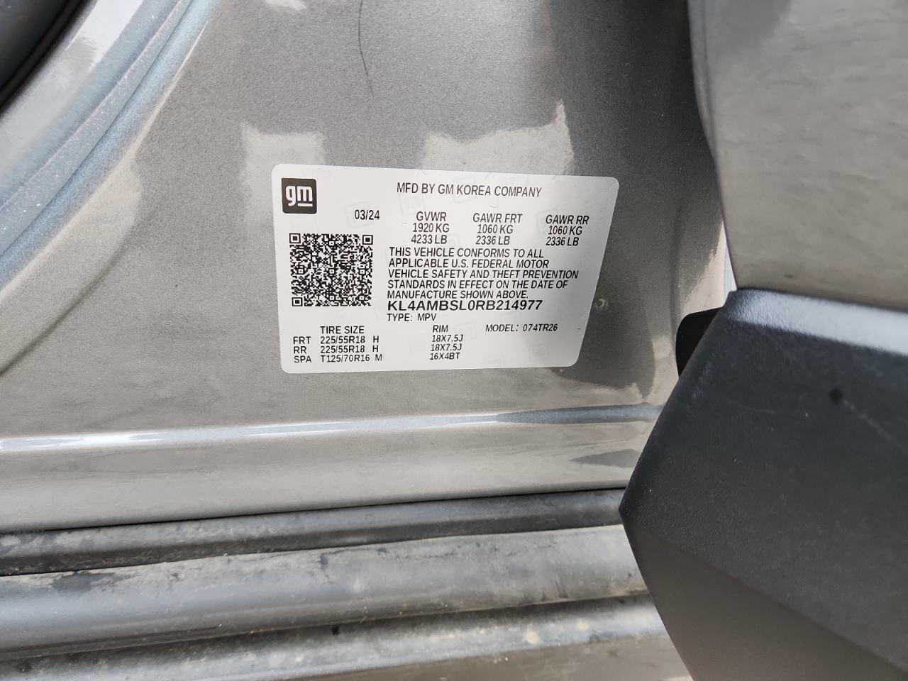 2024 Buick Encore Gx Preferred VIN: KL4AMBSL0RB214977 Lot: 93495485