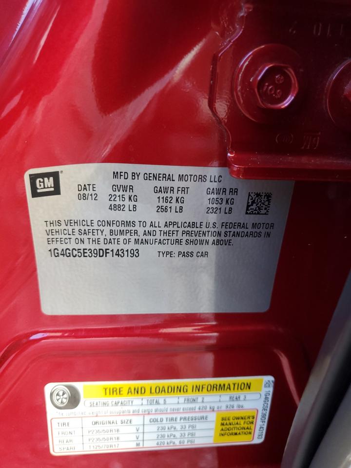 2013 Buick Lacrosse VIN: 1G4GC5E39DF143193 Lot: 93326075