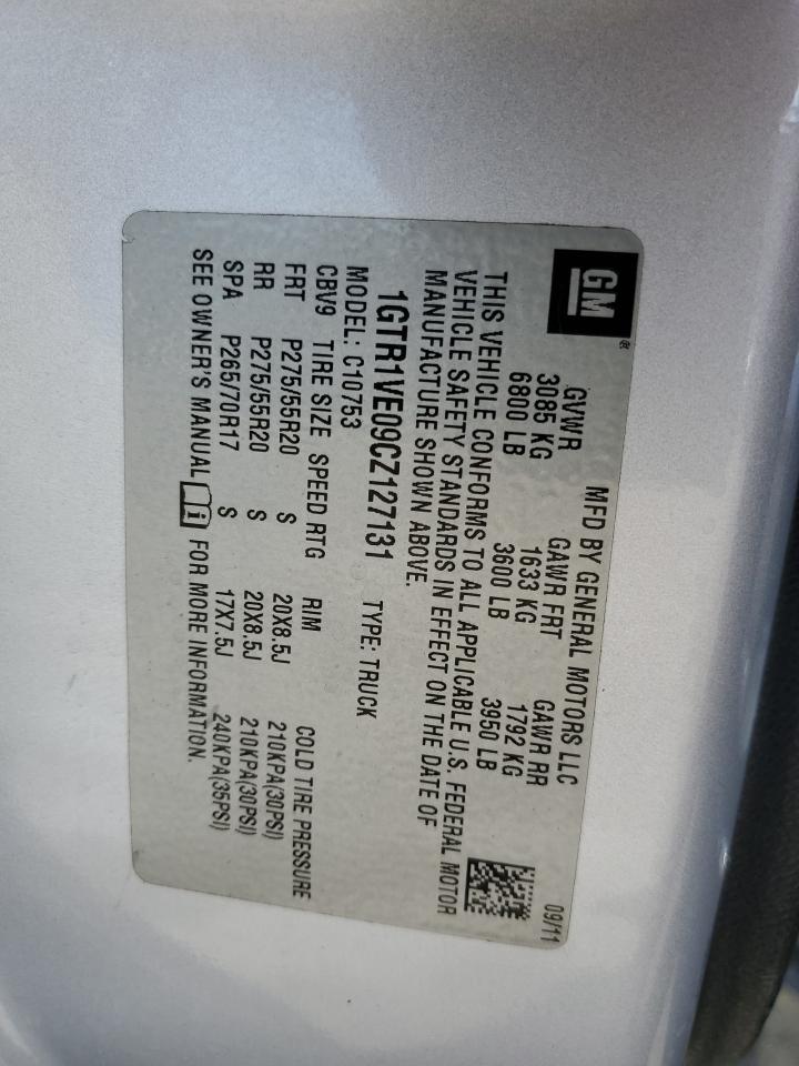 2012 GMC Sierra C1500 Sle VIN: 1GTR1VE09CZ127131 Lot: 91895055