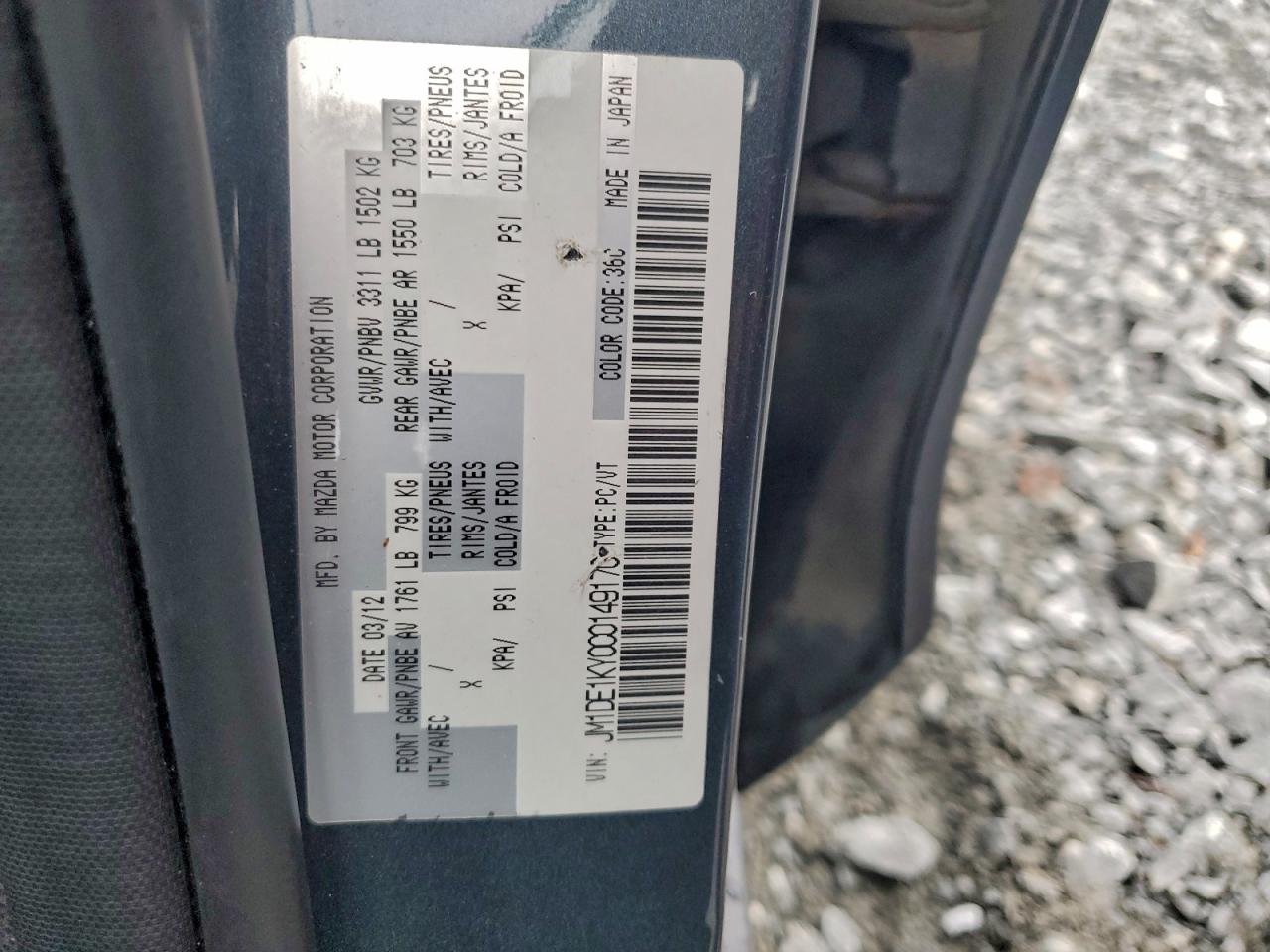 2012 Mazda Mazda2 VIN: JM1DE1KY0C0149170 Lot: 94487595