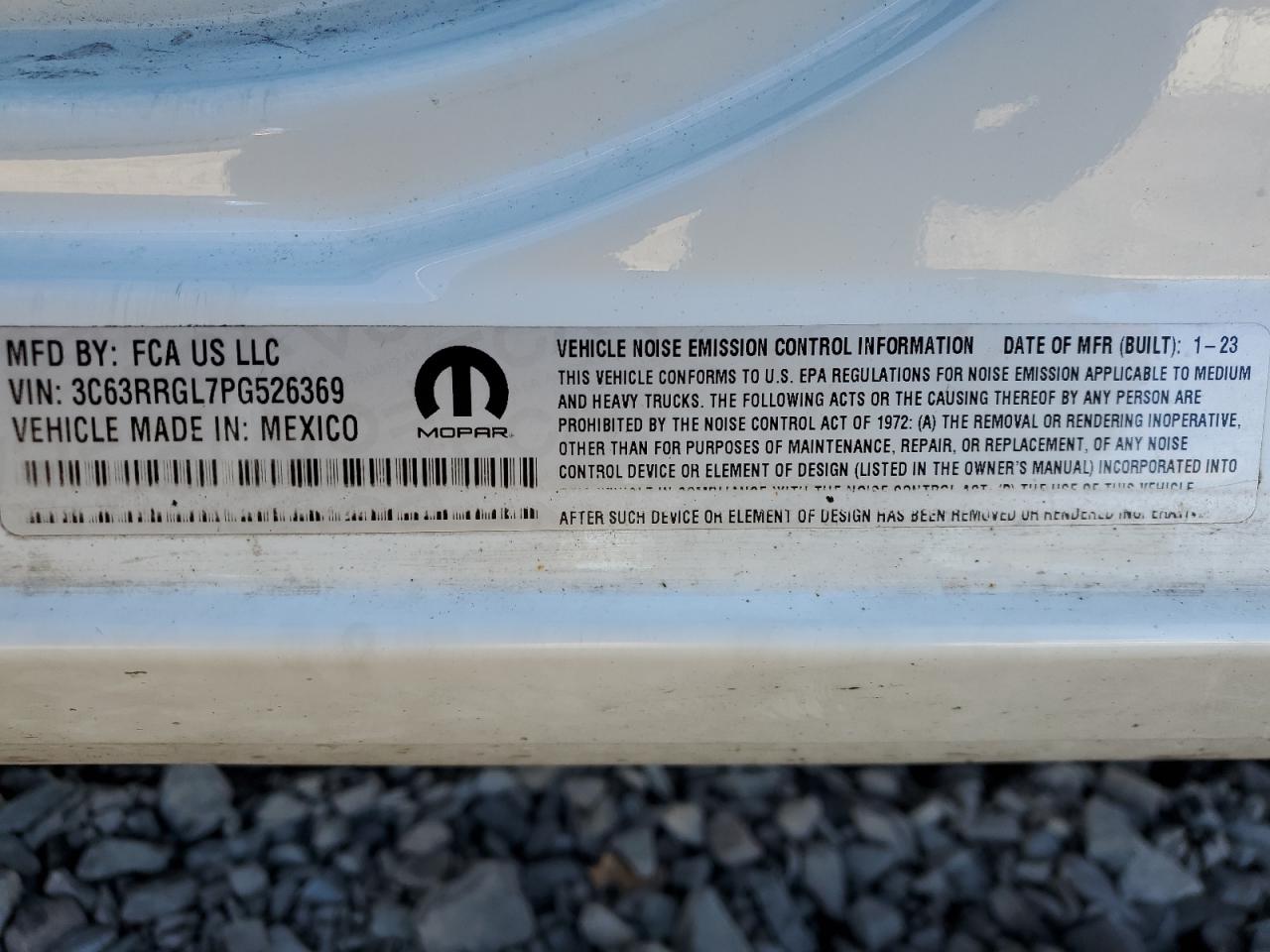 2023 Ram 3500 Tradesman VIN: 3C63RRGL7PG526369 Lot: 91073785