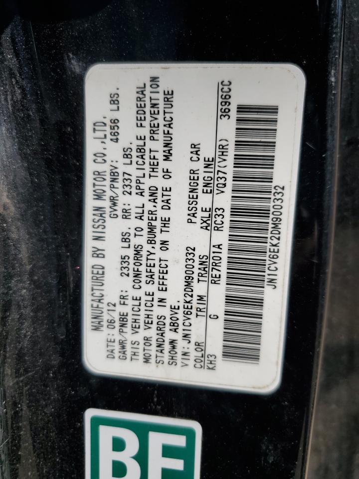 2013 Infiniti G37 Journey VIN: JN1CV6EK2DM900332 Lot: 91141975