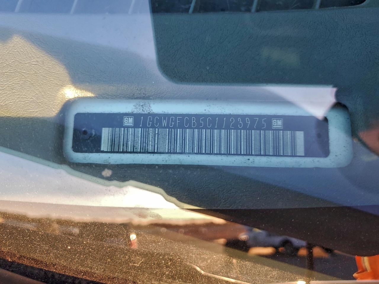 2012 Chevrolet Express G2500 VIN: 1GCWGFCB5C1123975 Lot: 94299745