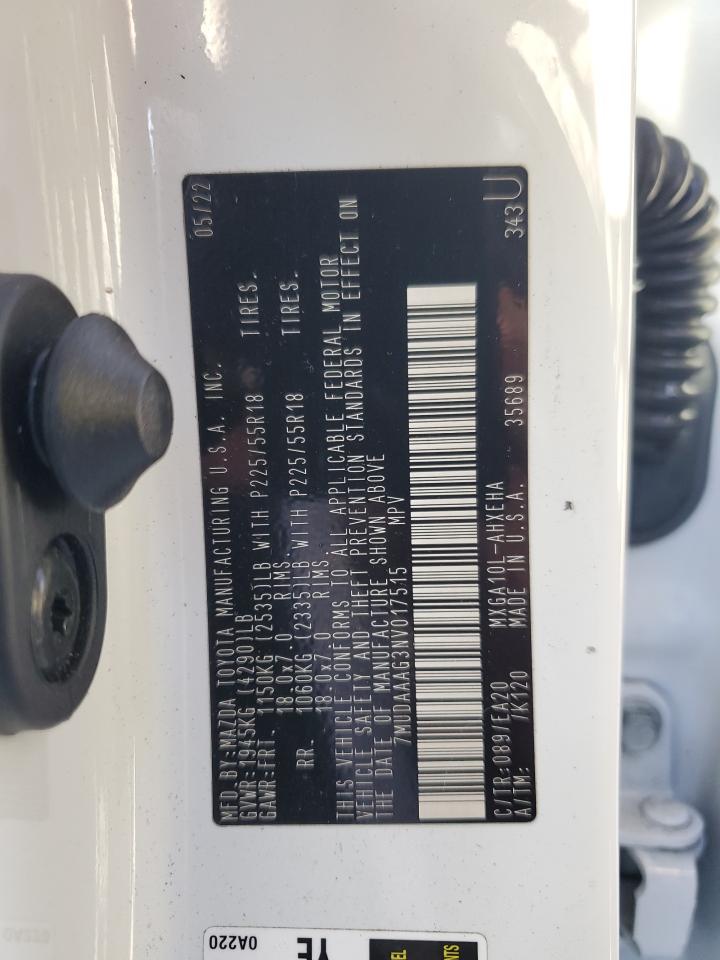 2022 Toyota Corolla Cross Xle VIN: 7MUDAAAG3NV017515 Lot: 93357715