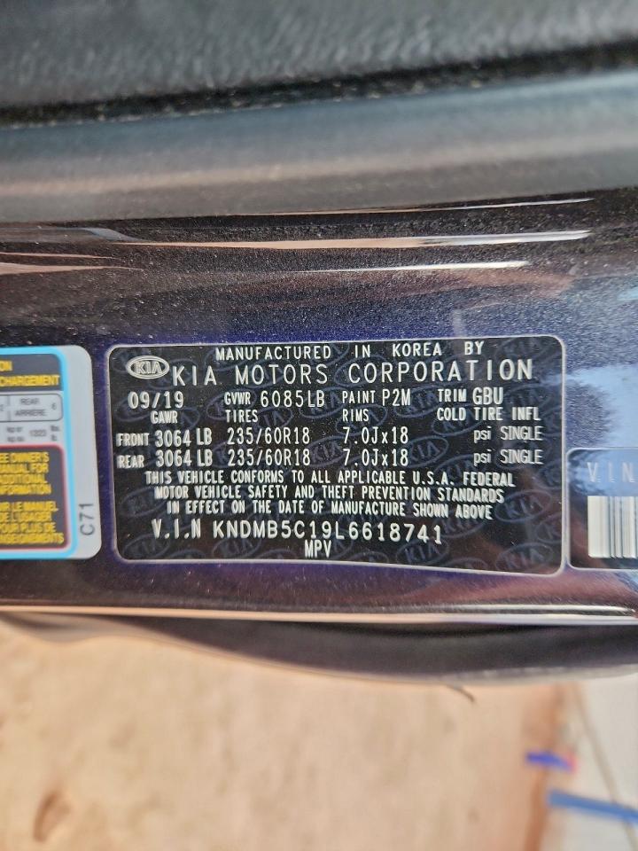 2020 Kia Sedona Lx VIN: KNDMB5C19L6618741 Lot: 93839735