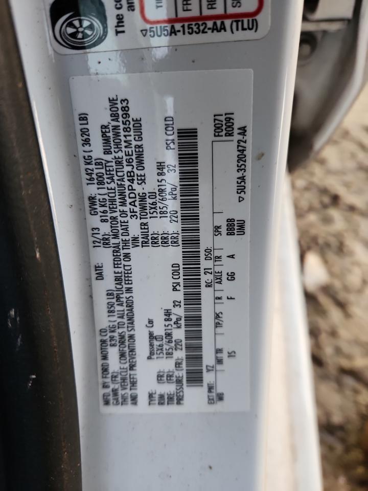 2014 Ford Fiesta Se VIN: 3FADP4BJ6EM185983 Lot: 91710305