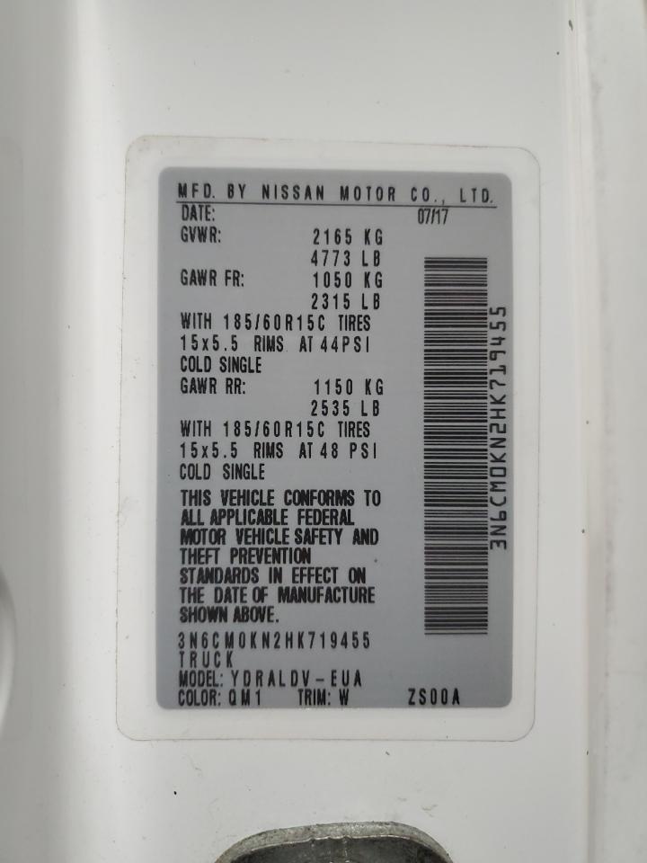 2017 Nissan Nv200 Delivery Van VIN: 3N6CM0KN2HK719455 Lot: 92928995