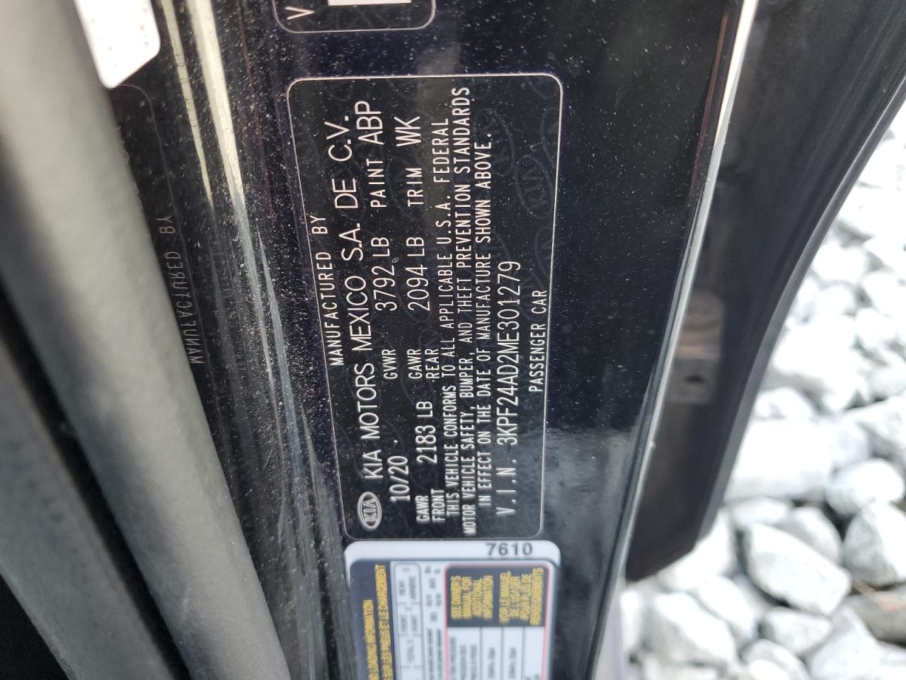 2021 Kia Forte Fe VIN: 3KPF24AD2ME301279 Lot: 90990535