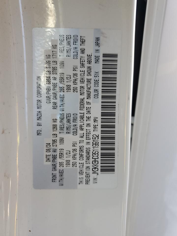 2025 Mazda Cx-90 Preferred VIN: JM3KKBHD3S1199152 Lot: 92632215