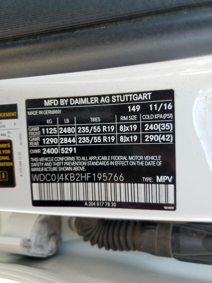 2017 Mercedes-Benz Glc Coupe 300 4Matic VIN: WDC0J4KB2HF195766 Lot: 90723535
