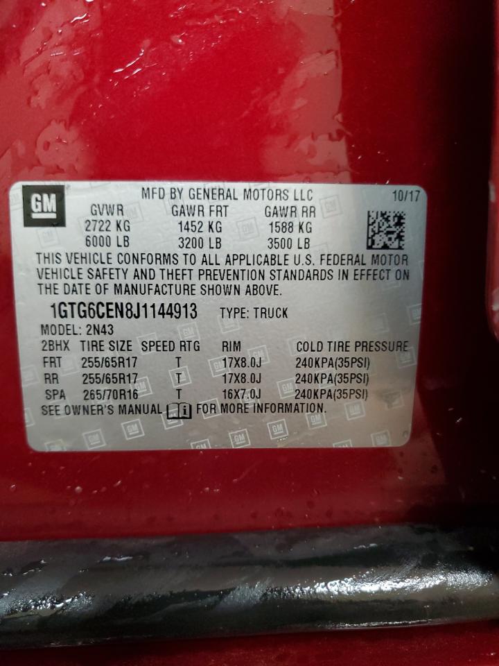 2018 GMC Canyon Sle VIN: 1GTG6CEN8J1144913 Lot: 92812025